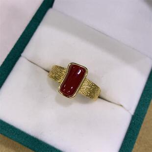 天然日本阿卡珊瑚s925银戒指有机宝石沙丁牛血红深海红科西嘉颂