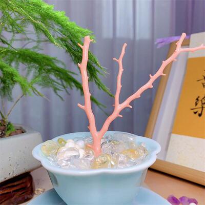 天然台湾莫莫珊瑚树摆件尺寸128.2x100.6mm原色momo阿卡粉色颂