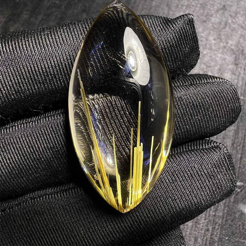 天然水晶金发晶巴西板钛晶猫眼裸石吊坠项链12.5克原矿顺发邮