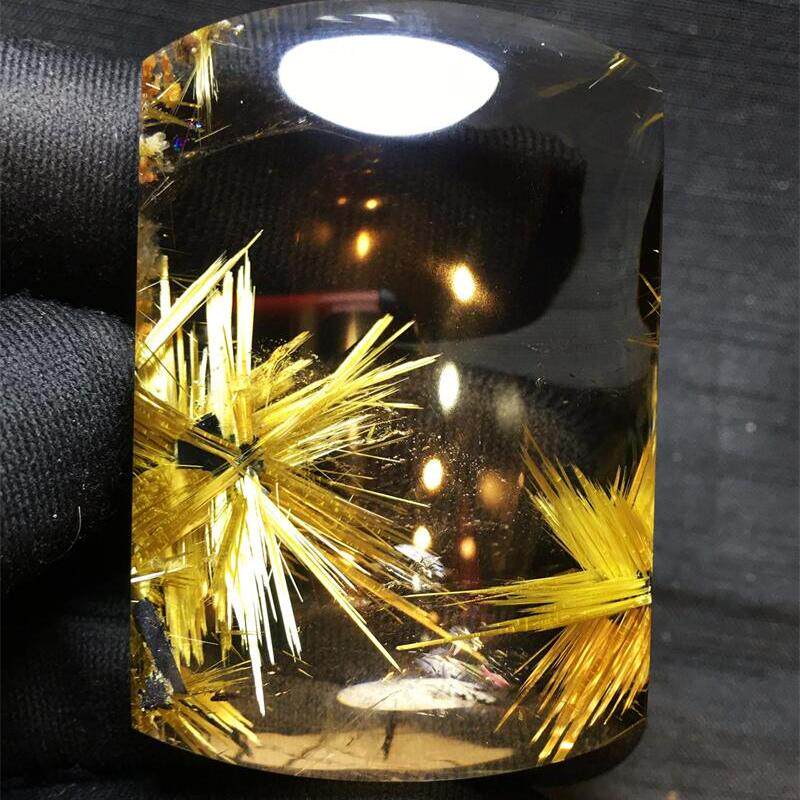 天然水晶巴西钛晶花平安无事牌项链吊坠53克金发晶板钛猫眼原矿贺