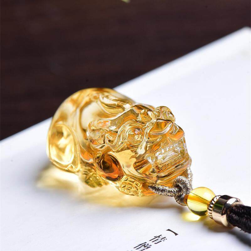 天然水晶巴西黄水晶貔貅女款项链毛衣链吊坠24.2克净体暴力黄秀,饰品/流行首饰/时尚饰品新,颈饰,淘宝优惠券,粉丝福利购,淘宝优惠卷