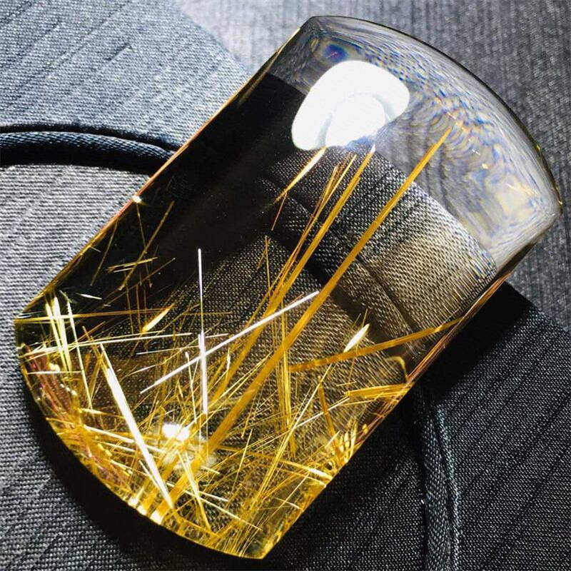 天然吊坠项链103.6克巴西金发晶钛晶板钛猫眼原矿顺发水晶礼物邮