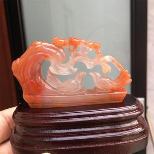 天然精品冰飘摆件喜结连理喜事临门好运到来雕工精湛速