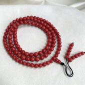天然沙丁珊瑚佛珠手链手串5.2 6mm原色宝石阿卡牛血红科西嘉速