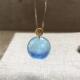 五行天然水晶海蓝宝单珠吊坠项链16.4mm18K金冰种透体补水海水蓝