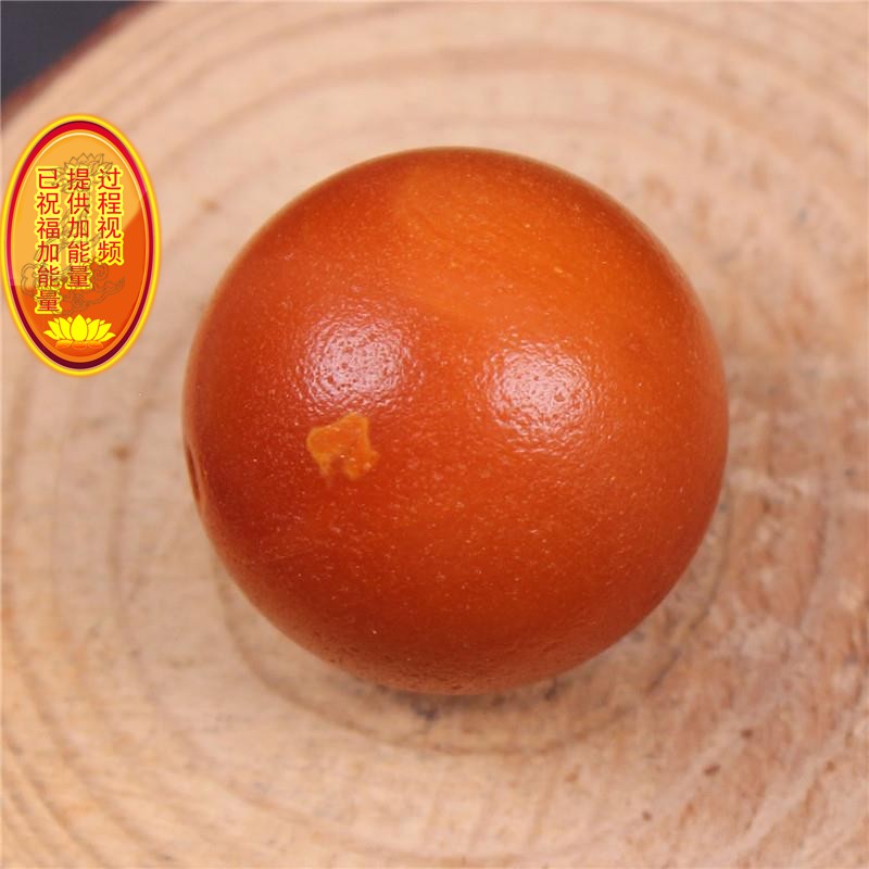 天然俄料古董老蜜蜡圆珠散珠隔珠手链顶珠橘皮妖花纹金刚文玩配件