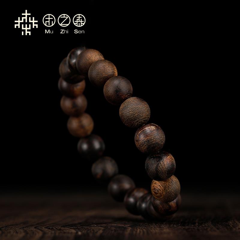 【国香之王】中国海南绿棋楠沉水级莺歌绿老料沉香手串10MM*12.8g