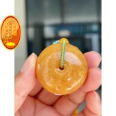 天然俄料老花蜜蜡平安扣吊坠毛衣链 坠25.5克 天然绿松蜜蜡编链xw