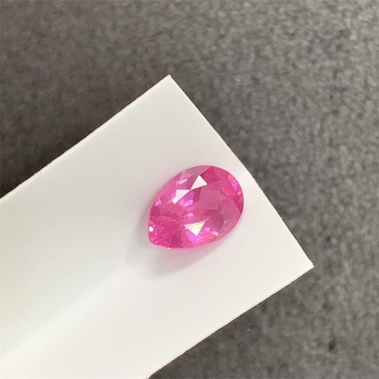 天然马亨盖尖晶石水滴VividPink火彩好1.58ctCGTL国际证书戒指悠