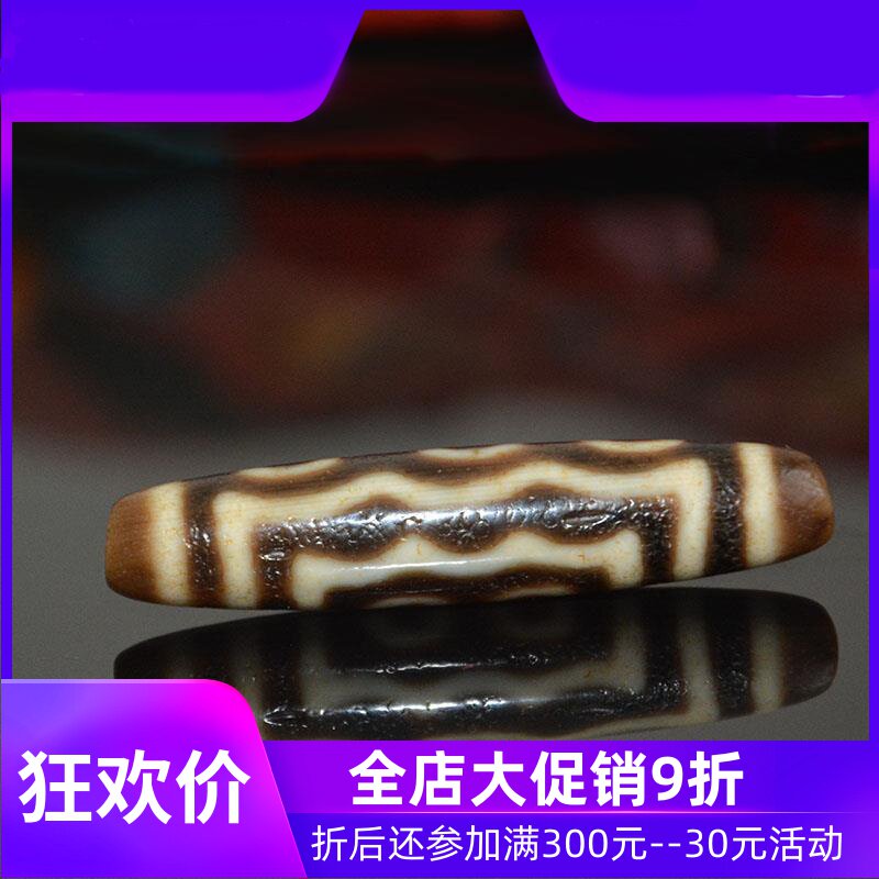 一图一物天然包浆药坑风化龙纹五眼天珠吊坠藏式锁骨链送链jja