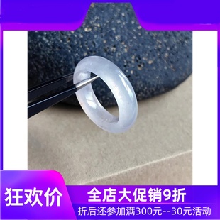 16#踏雪寻梅意境指环缅甸天然老坑A货翡翠指环冰种飘红翡戒圈证书