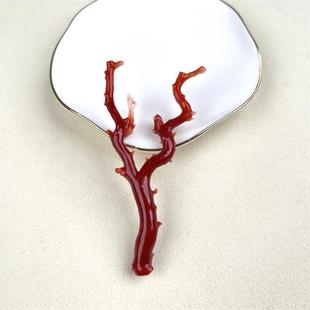 天然日本赤血红珊瑚摆件原色有机宝石阿卡沙丁深海红科西嘉颂