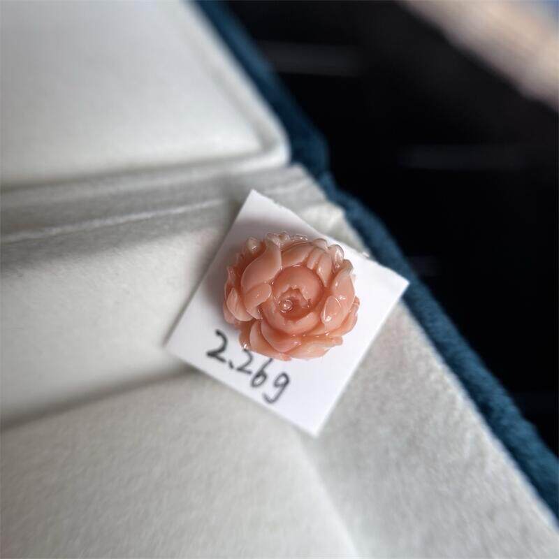 天然台湾莫莫珊瑚牡丹花可diy2.26g原色momo有机宝石阿卡粉红