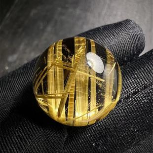 天然水晶金发晶巴西板钛晶猫眼单珠转运珠吊坠项链20mm原矿顺发邮
