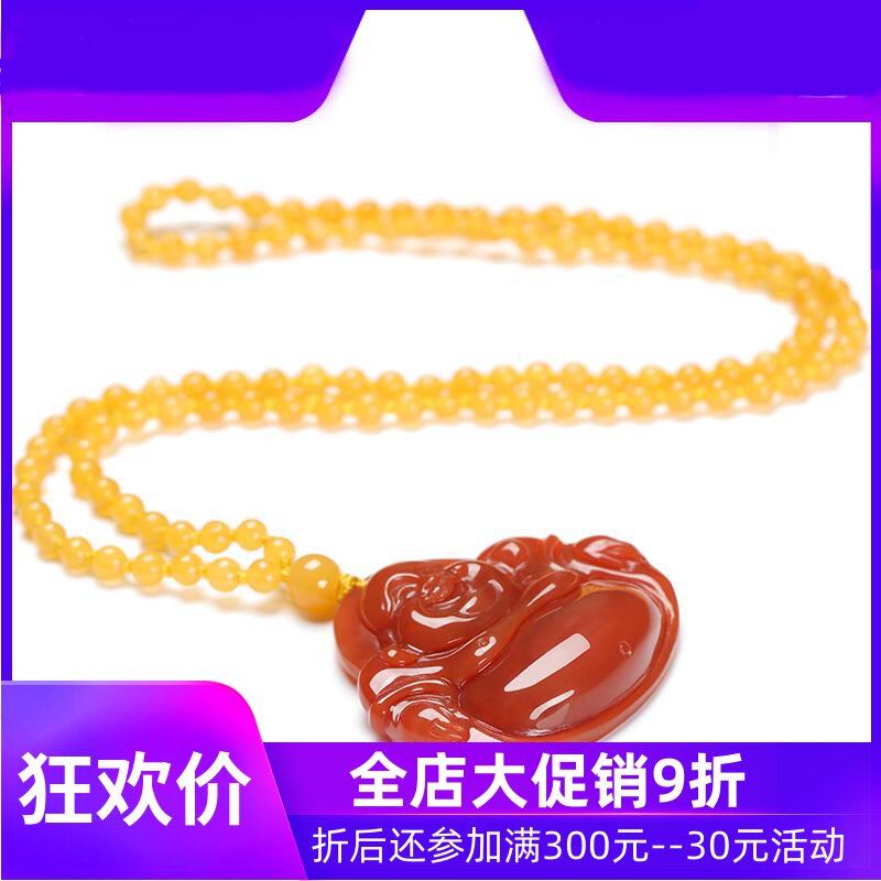 云南黄龙玉大佛挂件天然玉石玉器女款弥勒佛吊坠含证书dcl