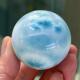 天然水晶拉利玛海纹石大球44mm天空蓝龟背全玉化多米尼无优化速
