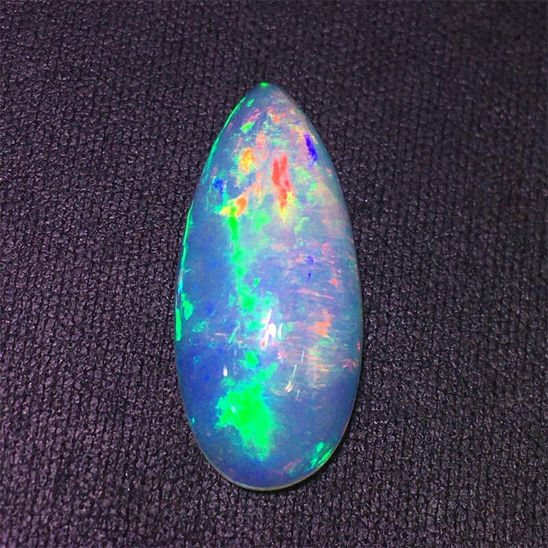 天然白欧泊水滴形满天星火彩好15.59ct裸石耳坠戒指手链项链悠