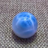 天然水晶多米尼拉利玛海纹石单珠22.5mm火山蓝龟纹玉化料无优化速