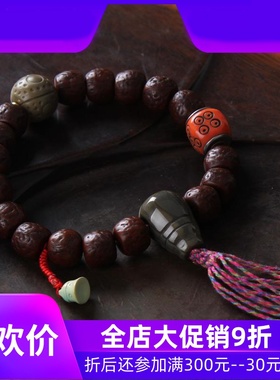 【原创孤品】藏传老凤眼手串 手持串佛珠念珠男女手链手串qbt