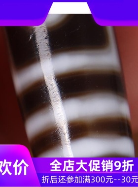 【一物一图】原矿西藏两眼天珠 天然牙黄老矿天珠项链吊坠 西藏真