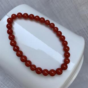 天然阿卡色赤血红珊瑚6mm手链手串原色沙丁牛血红深海红科西嘉颂