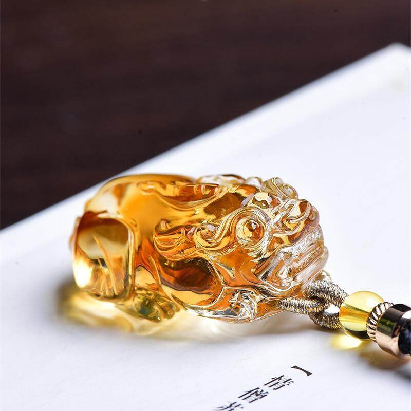 天然水晶巴西原矿黄水晶貔貅毛衣链项链吊坠20.8克暴力黄通透体秀,饰品/流行首饰/时尚饰品新,颈饰,淘宝优惠券,粉丝福利购,淘宝优惠卷