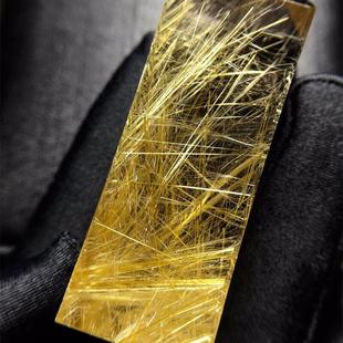 天然水晶金发晶巴西板钛晶猫眼印章镇纸59.4g原矿顺发邮