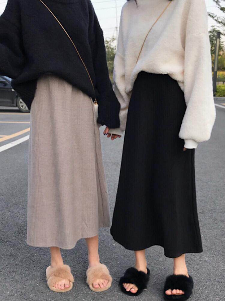 格子半身长裙女装裙子2019秋季新款韩版高腰显瘦秋冬气质a字裙潮|ruв категории Женская одежда, юбка - от Buy2taobao.com для оказания профессиональной услуги покупки агента Taobao