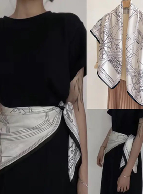 适用于爱马仕丝巾女2026新款高级感90大方巾百搭春秋款围脖领巾女