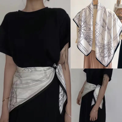 适用于爱马仕丝巾女2026新款高级感90大方巾百搭春秋款围脖领巾女