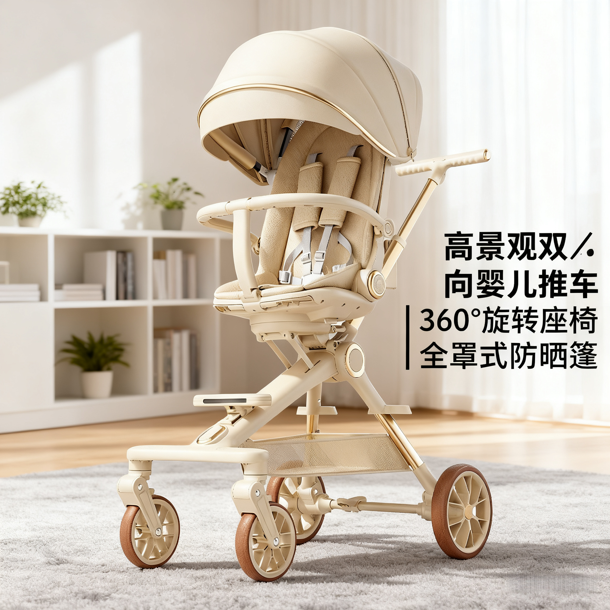 推车婴儿可坐可躺遛娃神器一键收车高景观儿童宝宝遛娃婴儿手推车