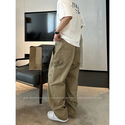 uniike油腻客 夏季薄款百搭卡其色伐木工装裤/ 适配任何休闲简约T