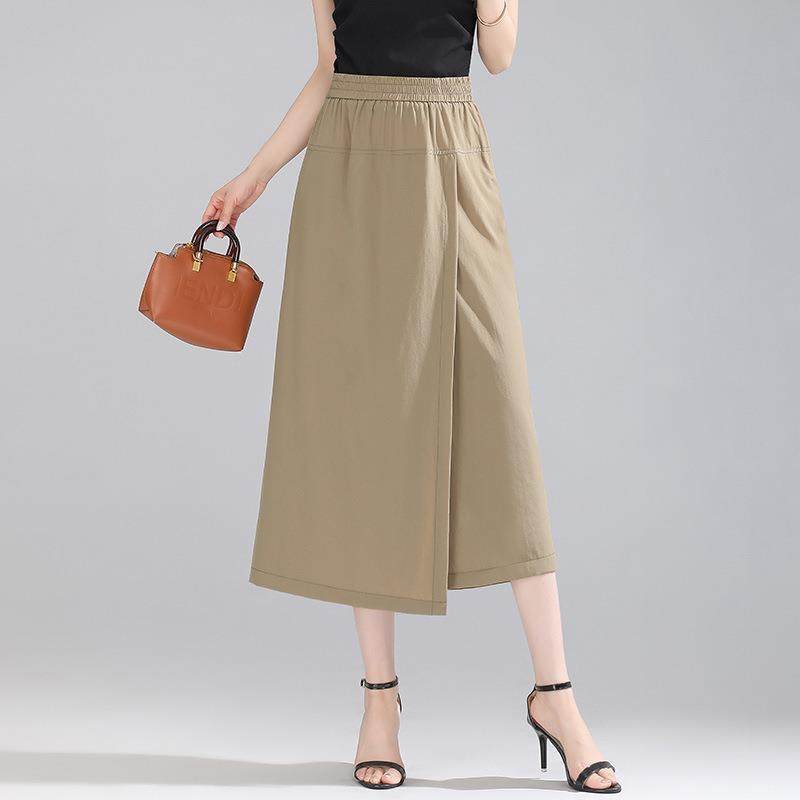 阔腿裙裤夏季新款高腰裙时尚气质女装拼结夏季假两件九分裤,女装/女士精品,休闲裤,淘宝优惠券,粉丝福利购,淘宝优惠卷