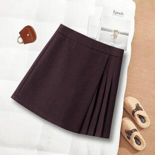 毛呢西装半身裙女秋冬2025新款小个子气质时尚高级感百搭百褶裙裤