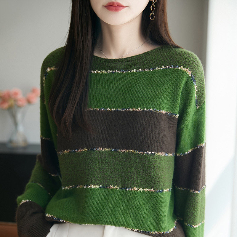 通勤风韩系慵懒风时尚针织毛衣