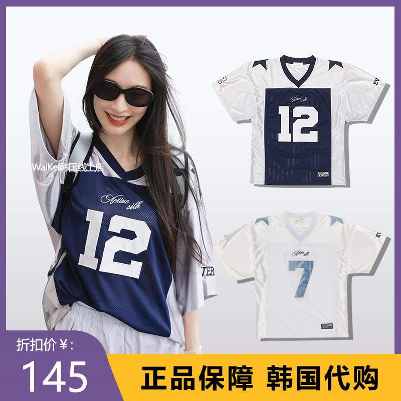 韩国潮牌2000archives球衣风短袖t恤男女宽松夏2025新款明星同款