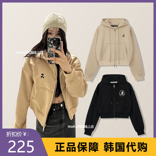 韩国潮牌restandrecreation卫衣开衫拉链连帽女纯棉RR外套男女