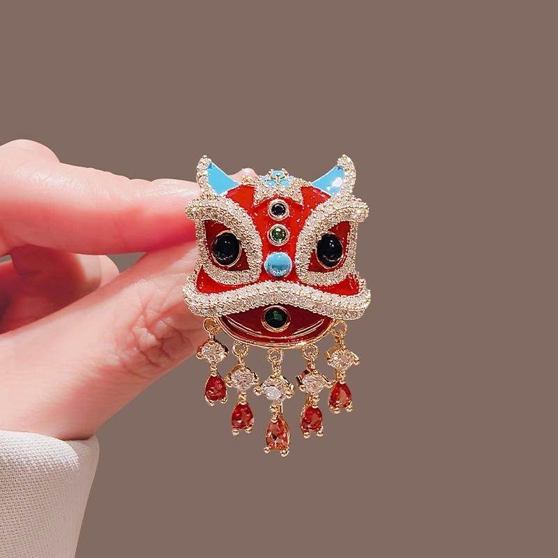 中国风国潮醒狮胸针西装毛衣配饰外套别针古装汉服轻奢高档胸花女,饰品/流行首饰/时尚饰品新,胸针,淘宝优惠券,粉丝福利购,淘宝优惠卷