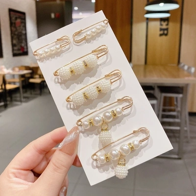 防走光珍珠胸针领口小别针