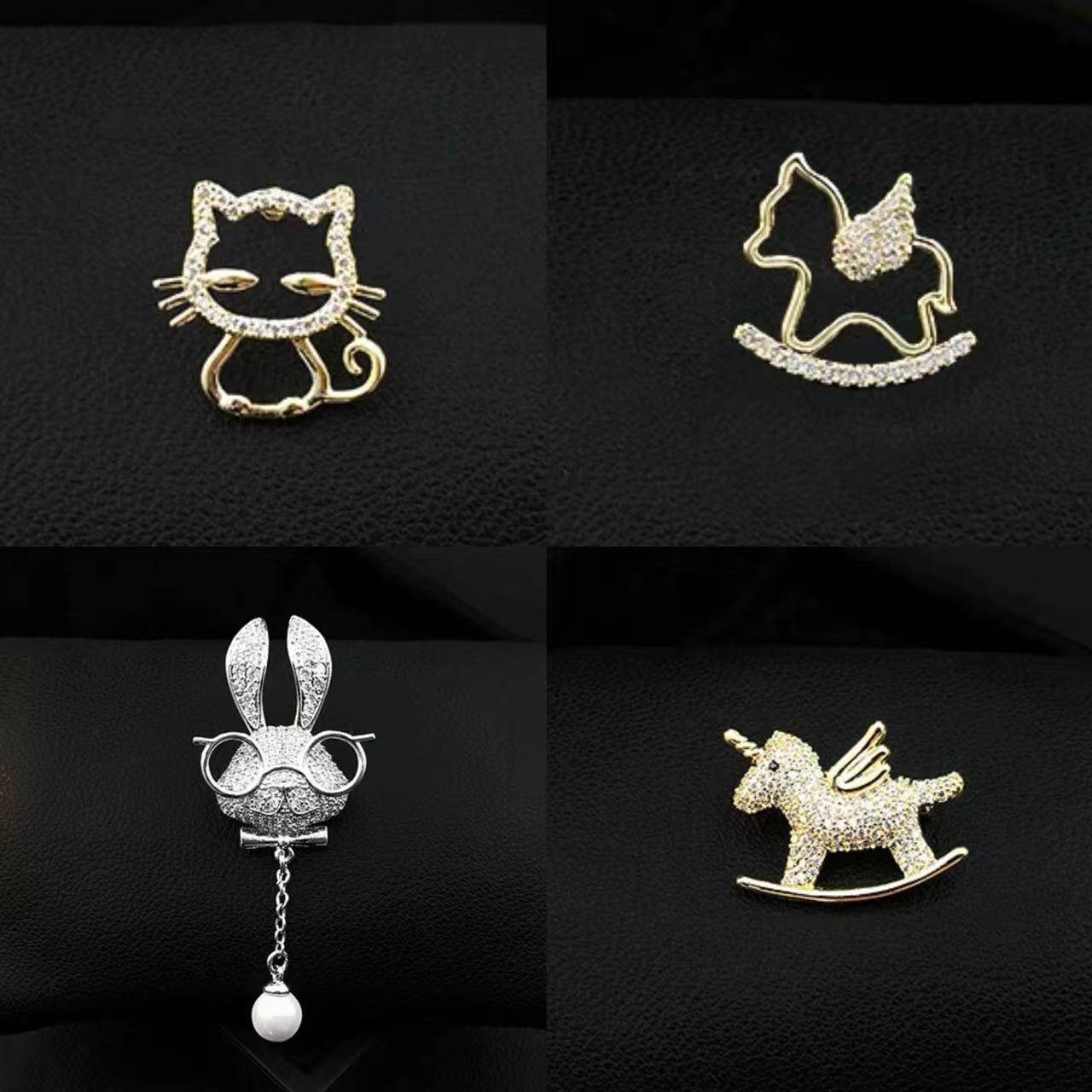 可爱日系迷你木马胸针百搭针衬衫防走光扣 领口固定衣服精致领针