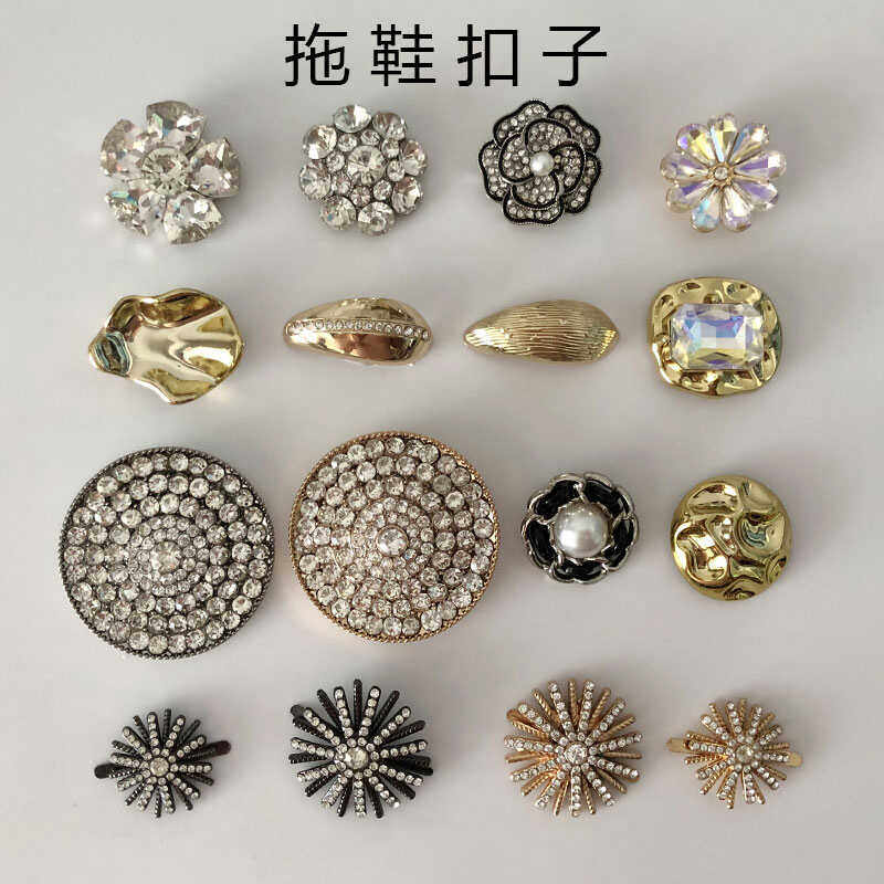 新款夏季凉鞋扣夹趾拖金属修鞋配件装饰扣拖鞋大拇指水钻扣子配饰