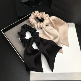 飘带发绳大肠发圈蝴蝶结长款 头绳缎面绑带皮筋粗优雅气质扎发皮套