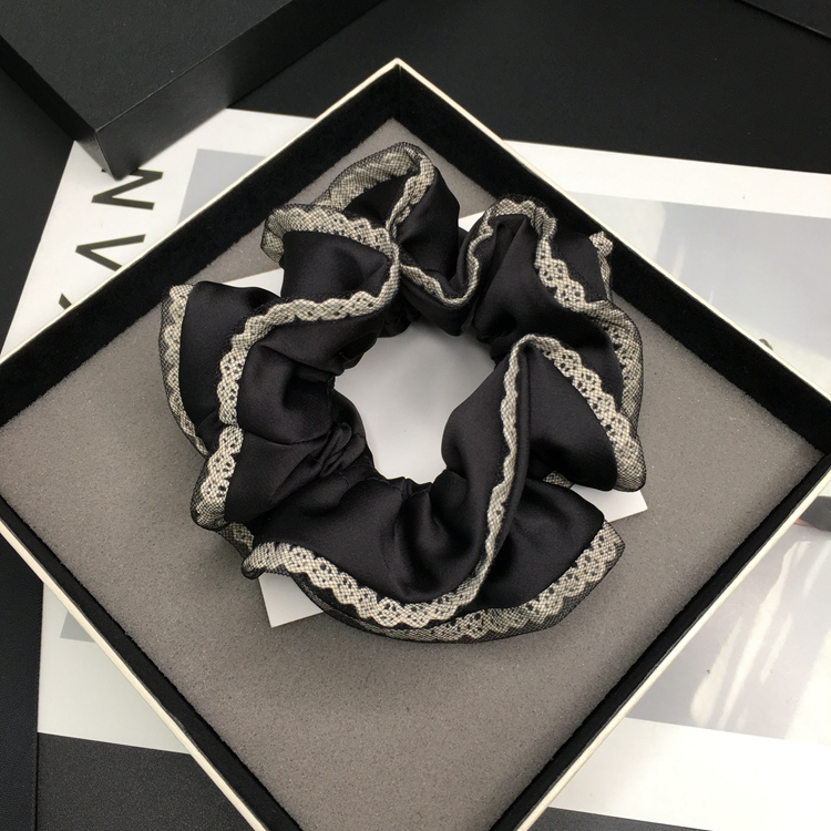 发圈大肠圈黑色简约缎面肥肠圈粗