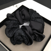 大肠发圈女2025新款 高端头绳黑色高级感发绳扎头头花头饰发饰大号