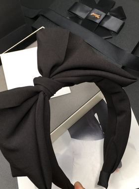 大蝴蝶结头箍女韩国甜美纯色布艺发箍宽边女简约气质优雅压发发卡