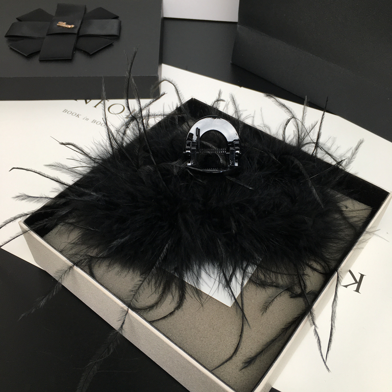 抓夹毛绒日韩秋冬毛毛发夹