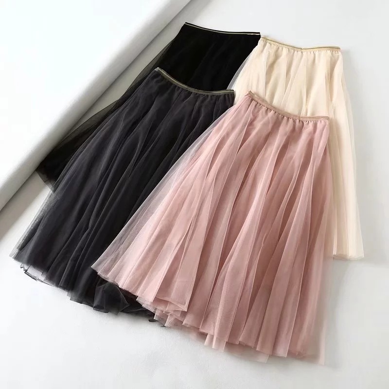 国内单2019春 上身仙飘飘~一年四季好穿！松紧高腰网纱裙半身裙女|msdalam kategori Butik wanita / wanita, skirt - dari Buy2taobao.com untuk memberikan perkhidmatan ejen Taobao profesional membeli