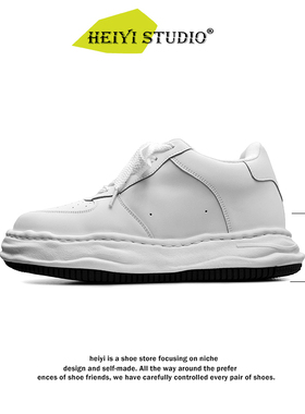 隐形内增高7cm板鞋潮男女白色空军一号厚底溶解面包鞋情侣小白鞋