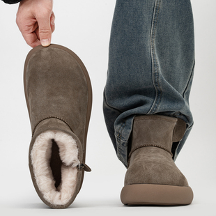 厚底小土豆雪地靴男女冬季 大头切尔西短靴潮 加绒加厚保暖东北棉鞋