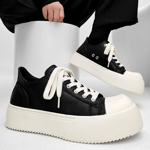 明星同款极简板鞋厚底大头德比鞋